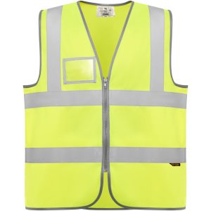 Vesta reflectorizanta cu fermoar, 100% poliester, 135 g/m², galben neon, unisex